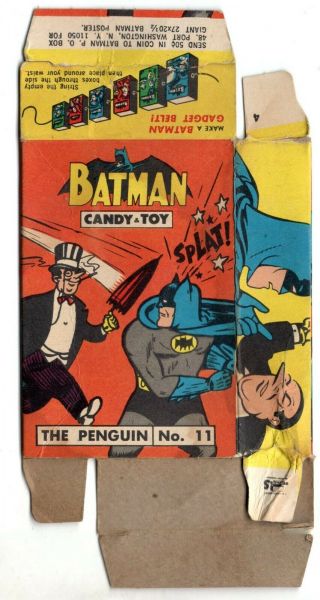 1966 BATMAN Phoenix Candy Toy BOX 11 - 12 THE PENGUIN Vintage DC Comics 2