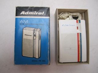 Admiral Am Solid State Portable Radio Model Pr 293 W/ Box & Instructions