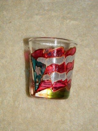 Puerto Rico Colorful Shot Glass - Hand Designed/painted - Colorful - - Nwot