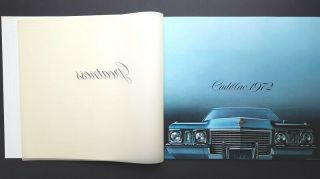 1972 Cadillac Car Dealership Sales Brochure Fleetwood Calais Deville Eldorado