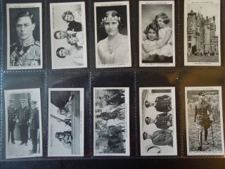 1937 Wills King George Vi Queen Elizabeth Tobacco Cards Complete 50 Card Set