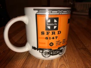Santa Fe Railroad Box Cars Chief Famous Daily Streamliner West Coffee Mug 3.  5”