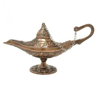Brass Genie Lamp 6 " Miniature Copper Finish Aladdin Arabian Vintage Style