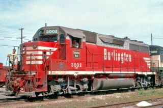 (burlington Northern Railroad Slide) Bn/cb&q - 3002 Gp40 Denver Co.  1971 (16)