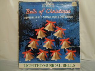 Vintage Mr.  Christmas Bells Of Christmas Lighted Brass Musical Bells