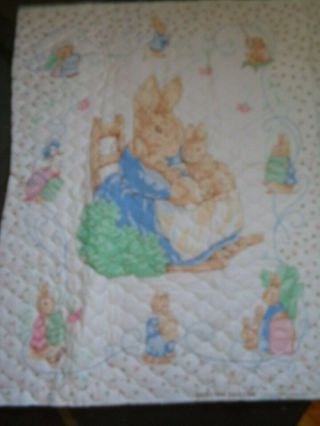 35x45 Beatrix Potter Double Sided Quilted Peter Rabbit Tom Cotton Fabric Panel