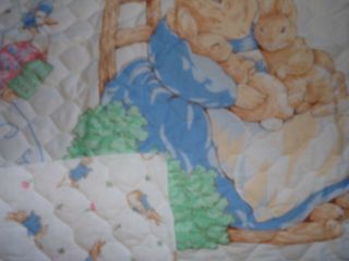 35x45 BEATRIX POTTER double sided quilted Peter Rabbit tom COTTON Fabric PANEL 3