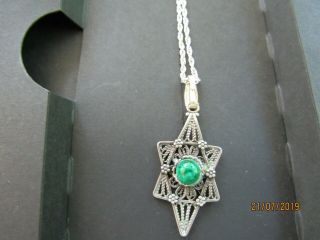 Vintage Star Of David Medal With Eilat Stone