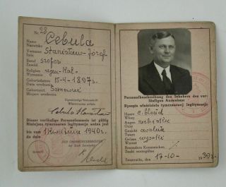 Germany Ww2 - Temporary Personal Id Card Sosnowitz Poland Personalausweis 1939