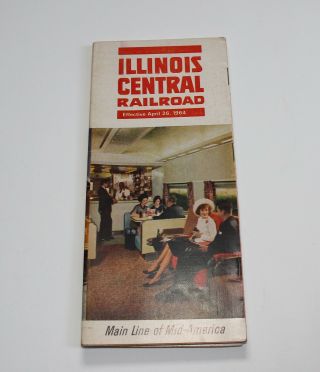 Illinois Central Railroad Time Table April 26,  1964