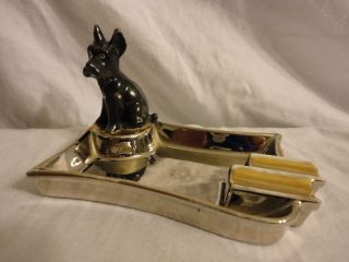 Antique Vintage Scotty Dog Art Deco Luster Ware Ash Tray Cute