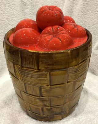 Vintage Doranne Of California 1950’s Tomato Basket Cookie Jar
