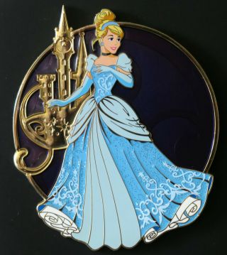 Disney Acme Cinderella Kingdom Castles Jumbo 3 " Le 300 Pin Golden Magic