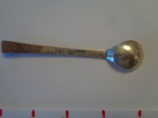 VINTAGE NAVAJO STERLING TURQUOISE SMALL SILVER SPOON - GREAT FOR SALT 4 3/8 
