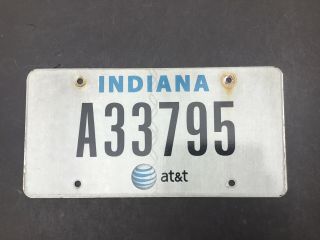 A33795 =old Indiana Specialty License Plate At&t Pre Owned Us