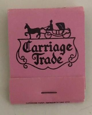 Vintage Book Of Matches Carriage Trade Gay Bar Los Angeles