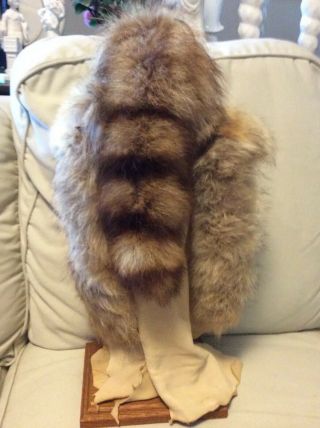 Native American Figure Real Fur & Leather Signed by Karen Blanchard 3
