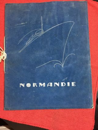 Vintage 1935 Brochure Pamphlet French Transatlantic Cruise Ship Ss Normandie
