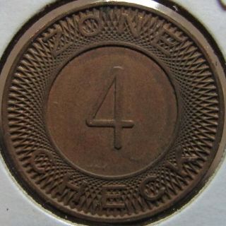 Indiana Railroad Division of Wesson Zone Check,  IN Transit Bus Token - Indiana 4 2