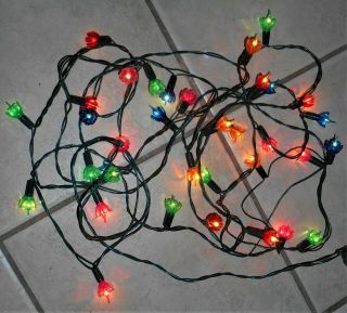 Vintage Silvestri Christmas Tree Lights - Flower Petal - 35 Multi Color - 18 Feet Long