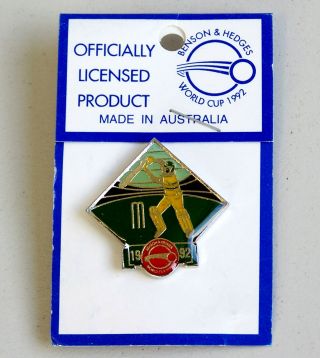 Vintage Benson & Hedges 1992 World Cup Cricket Souvenir Lapel Pin Coat Hat Badge