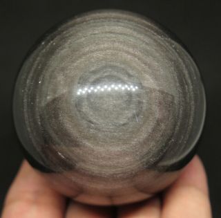 59mm 9.  1OZ Natural Silver Flash OBSIDIAN Crystal Sphere Ball 2