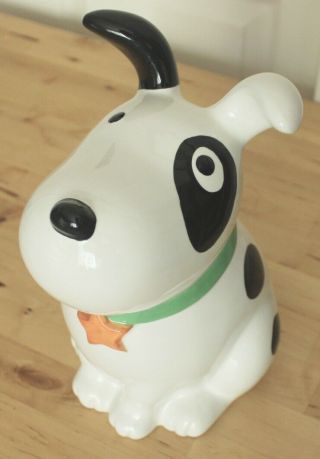 Target Spot The Dog Bullseye Ceramic White Black Puppy Cookie Jar Canister