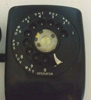 Vtg Automatic Electric Black Telephone AE Rotary Dial Wall Phone N902 W30 2