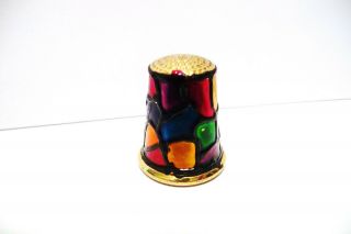 Thimble Guild 9/87 Felix Morel Brass Stained Glass Beauty