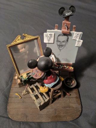 Self Portrait Walt Disney And Mickey Mouse Figurine By Charles Boyer