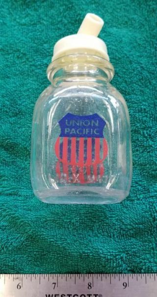 Railroad China Union Pacific Milk Or Cream Bottle 1/2 Pint