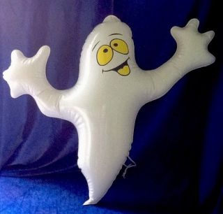 Vintage Halloween Inflatable Vinyl Decoration Hanging White Ghost 18 Inches