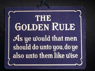 Watchtower - Related Vintage Motto Card " The Golden Rule " 5519