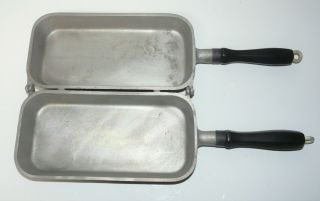 Vintage Heavyweight Cast Aluminum Cookware Folding Omelet/fish Pan