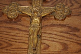 IHS CRUCIFIX JESUS ON CROSS PAINTED SOLID BRASS CHRISTIANITY SPIRITUALITY RELIG 4