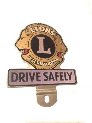 License Plate Topper Reflector Safety Device Lions Club International Drive Safe