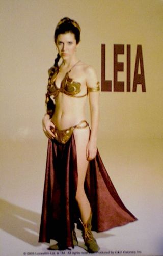 Star Wars Princess Leia Carrie Fisher Slave Photo Sticker Card © 2005 Lucasfilm
