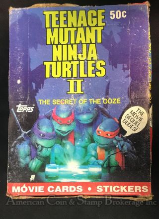 1991 Topps Teenage Mutant Nija Turtles Tmnt Ii 2 36 Packs Wax Pack Box