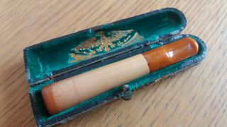 Antique Meerschaum Cased Amber & Butterscotch Bakelite Cigarette Holder