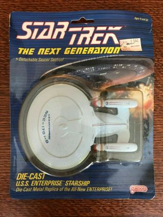 Star Trek The Next Generation Die Cast Uss Enterprise Starship Galoob 1988 R1929