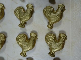 Vintage Card Of Novelty Plastic Gold Rooster Buttons