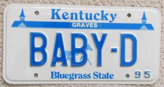 Kentucky 1995 Vanity License Plate Baby - D