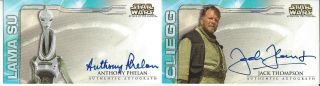 Star Wars Attack Of The Clones Widevision - Cliegg Lars & Lama Su Autograph Card