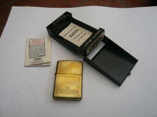 Vintage All Brass Zippo Usa Lighter Marlboro