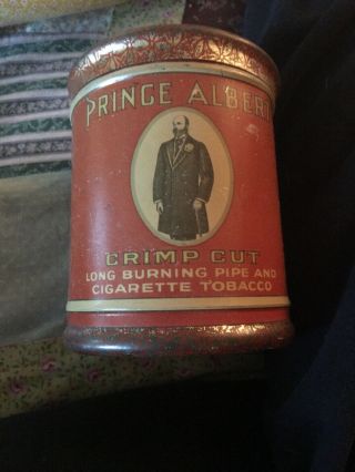 Vintage Prince Albert Crimp Cut Long Burning Pipe An Cigarette Tobacco Tin Can
