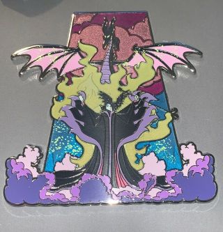Disney Pin Aurora Sleeping Beauty Park Pack Le500 Jumbo Maleficent Dragon Purple