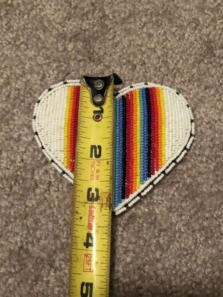 Native American Indian (Crow) Hand Beaded Heart Shaped Barrette 4