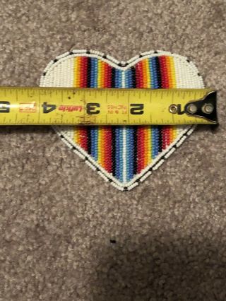 Native American Indian (Crow) Hand Beaded Heart Shaped Barrette 5