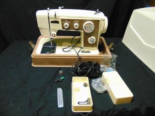 Vintage G Fox Co Metal Sewing Machine W/ Foot Pedal & Case 1200