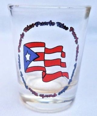 1oz Shot Glass With Puerto Rico Flag Crystal Souvenirs Rican Bandera 2 Boricua
